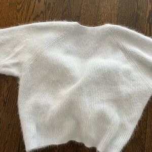 Women's Light Blue Angora Brushed Cashmere Style Crew Neck Sweater